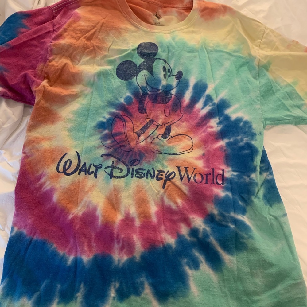 Large Mickey Mouse tie dye t shirt